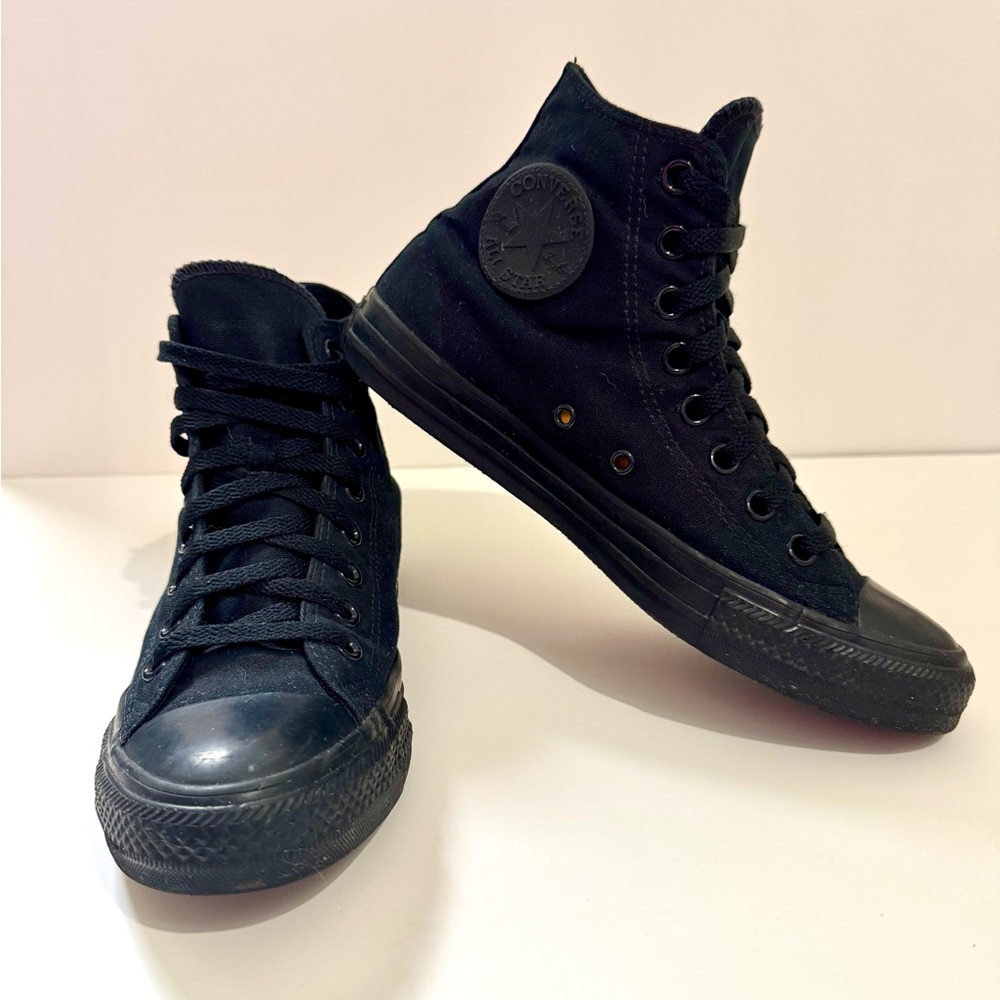 Converse All Black High-Top Sneakers - women’s size 8.5